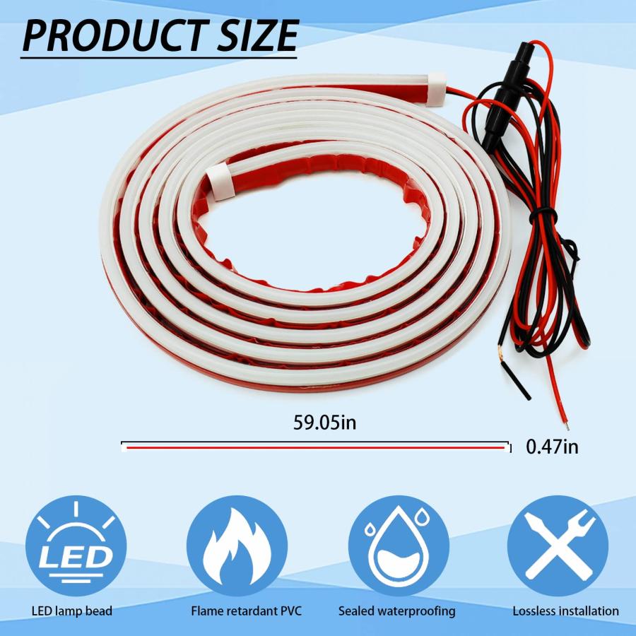 【並行輸入品】Car Hood LED Strip Lights, Exterior Lights for Cars 59 Inch Car_3