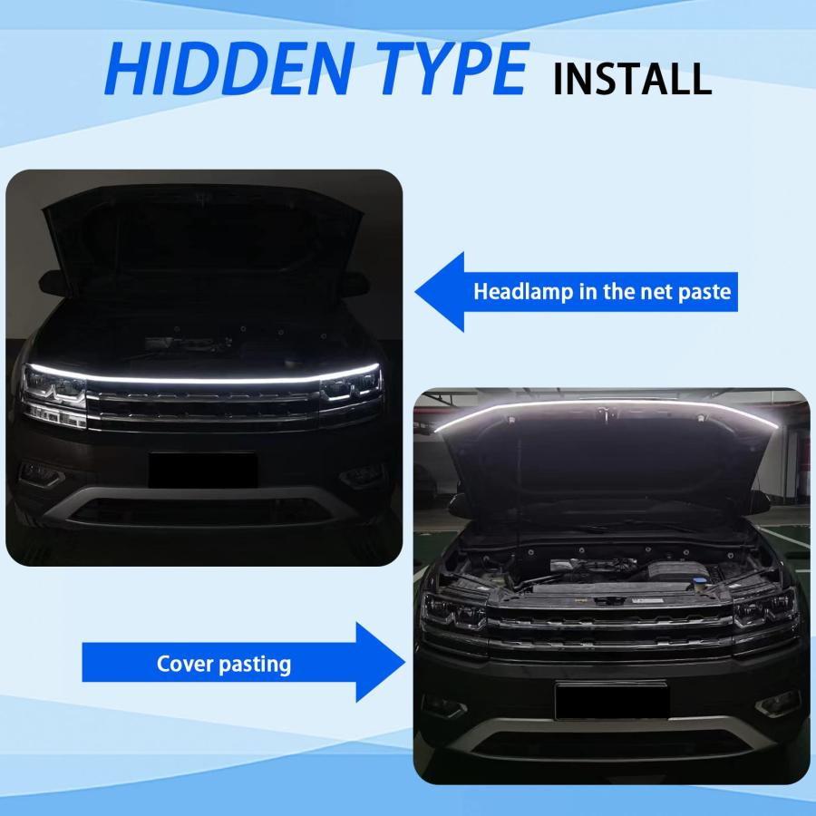 【並行輸入品】Car Hood LED Strip Lights, Exterior Lights for Cars 59 Inch Car_9