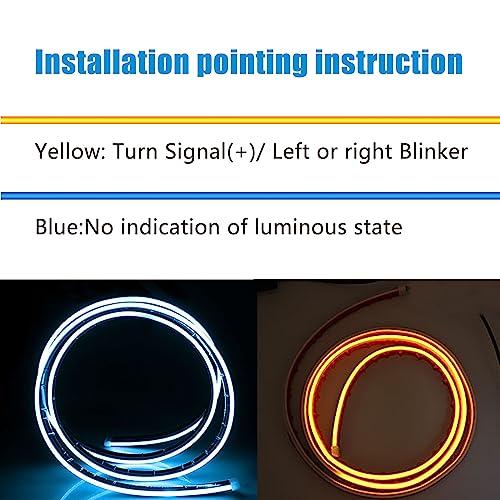 【並行輸入品】ZKFAR 1個 ダイナミック スキャン スタート エンジン フローランプ デュアルカラー イエロー アイスブルー LED ヘッドの画像