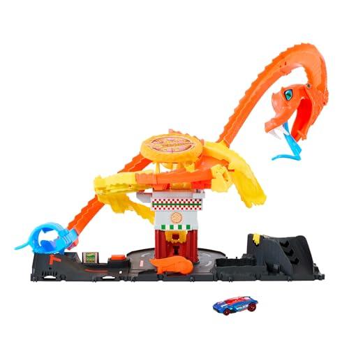 並行輸入品】Hot Wheels City Toy Car Track Set, Pizza Slam Cobra