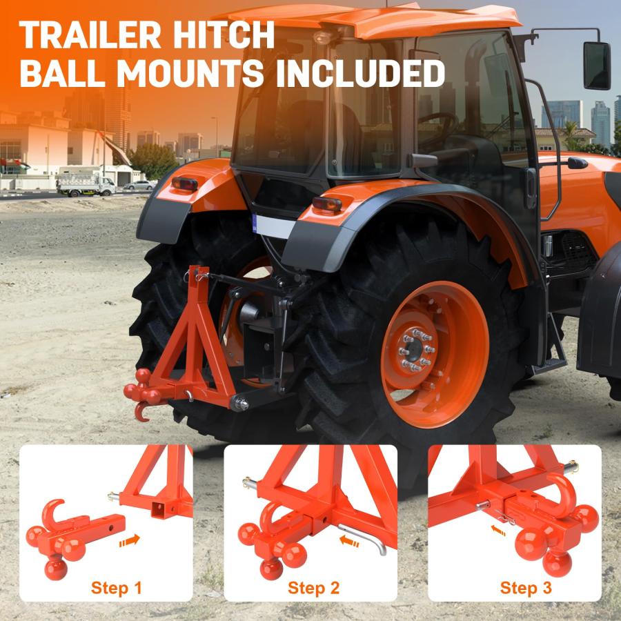 並行輸入品】Sulythw 3ポイントヒッチ 2インチレシーバー 牽引ボール