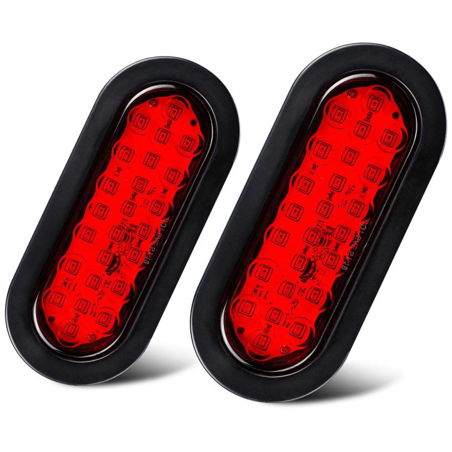 【並行輸入品】Yinaolan 2 Pcs 6 Inch Oval Red LED Trailer Tail Lights, 24 Ledsの画像