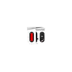 【並行輸入品】Yinaolan 2 Pcs 6 Inch Oval Red LED Trailer Tail Lights, 24 Ledsの画像
