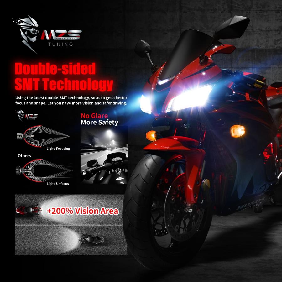 【並行輸入品】MZS H4 Bulb Motorcycle， 9003 HB2 Fog Light Mini 6500K Cool White