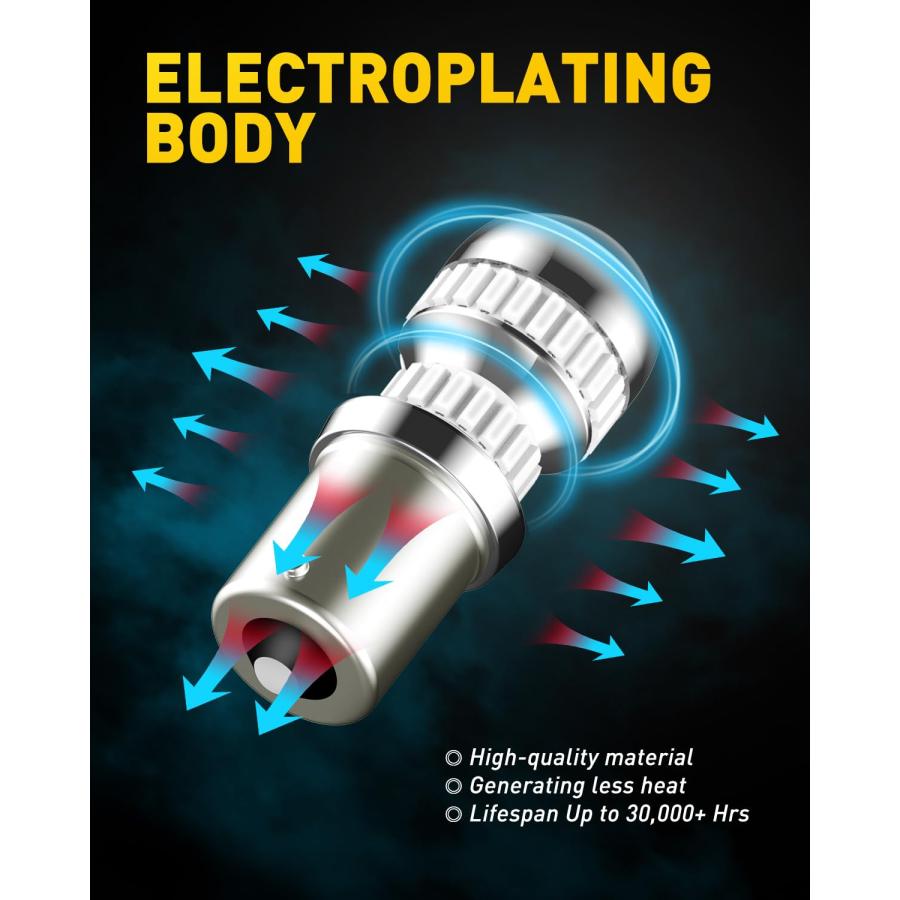 【並行輸入品】AUXITO 1156 LED Bulb Red 400% Super Bright 7506 BA15S P21W LED Rの画像