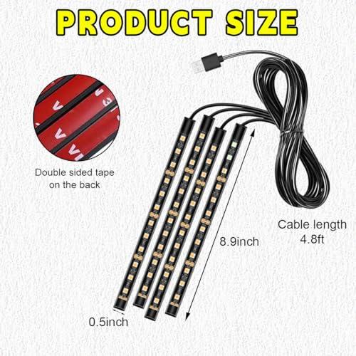 【並行輸入品】Sylvil Car LED Strip Light， 48 LEDs RGB Neon Interior Atmosphere