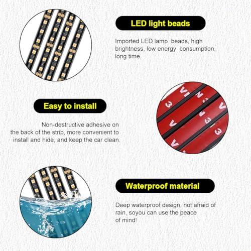 【並行輸入品】Sylvil Car LED Strip Light， 48 LEDs RGB Neon Interior Atmosphere