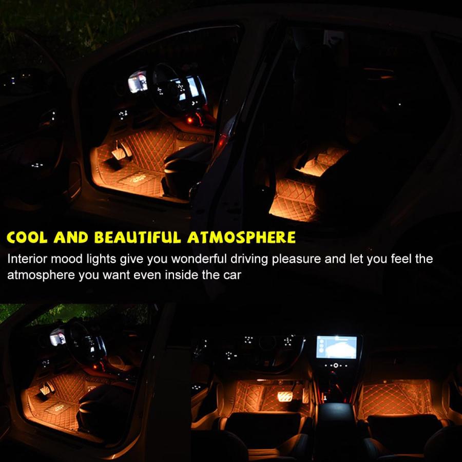 【並行輸入品】Sylvil Car LED Strip Light， 48 LEDs RGB Neon Interior Atmosphere