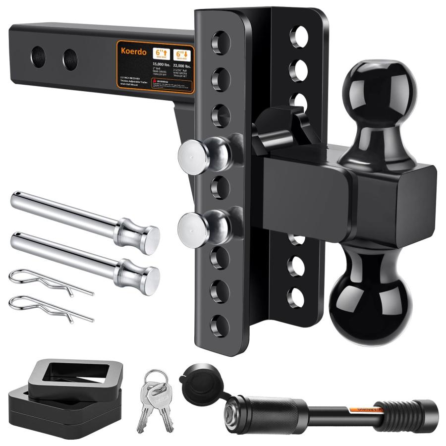【並行輸入品】Adjustable Trailer Hitch  Drop Hitch Tow Hitch with 2.5 inch Rece_2