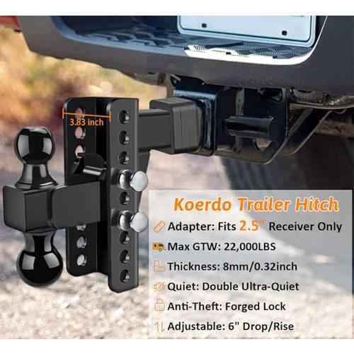 【並行輸入品】Adjustable Trailer Hitch  Drop Hitch Tow Hitch with 2.5 inch Rece_3