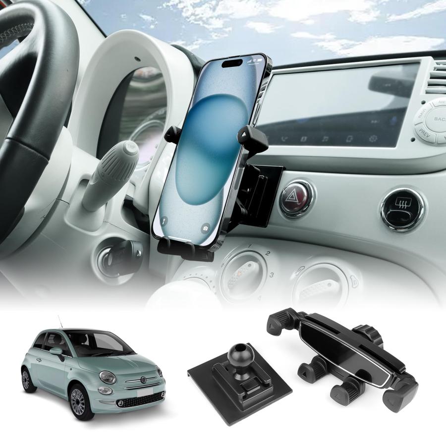 Coperture Corno Altoparlante Per Fiat 500 E Abarth | Lega Alluminio | 2 Pezzi | Adesivo 3M | Nero