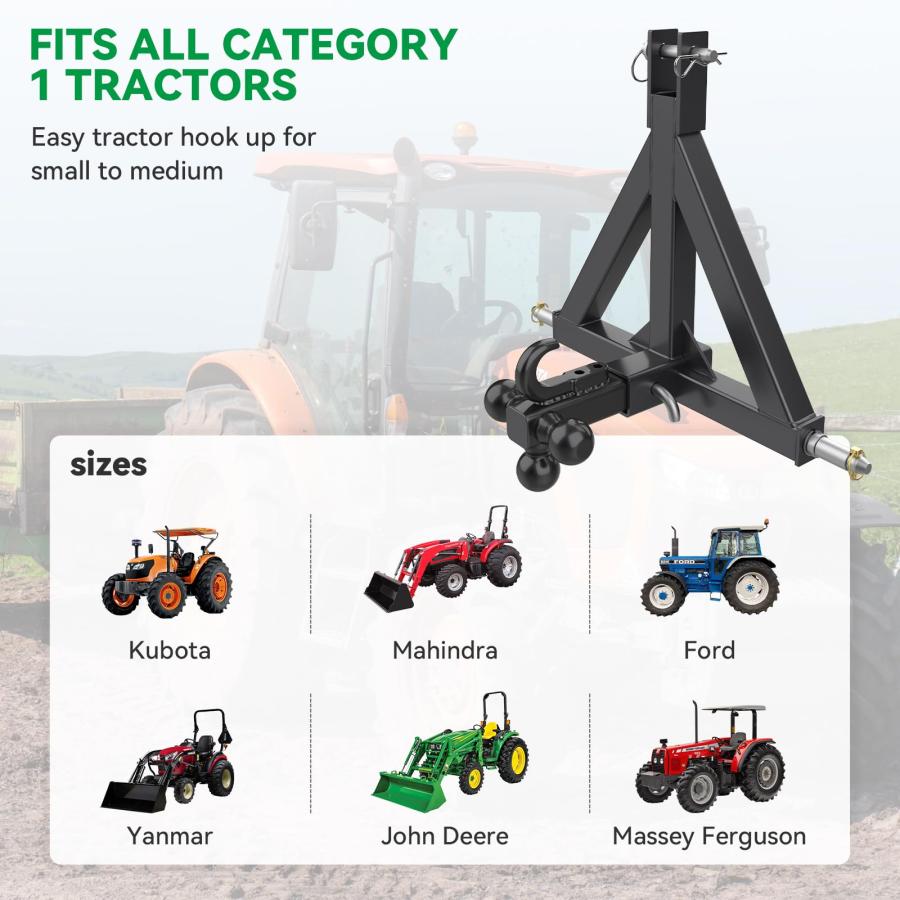 【並行輸入品】3 Point Trailer Hitch 2\" Receiver Trailer Ball Hitch with Towing"_6