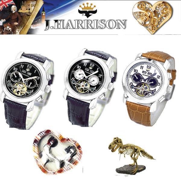 4機能表示・ビッグテンプ付・ギミック手巻式腕時計（J,HARISON） J.H-002正規品