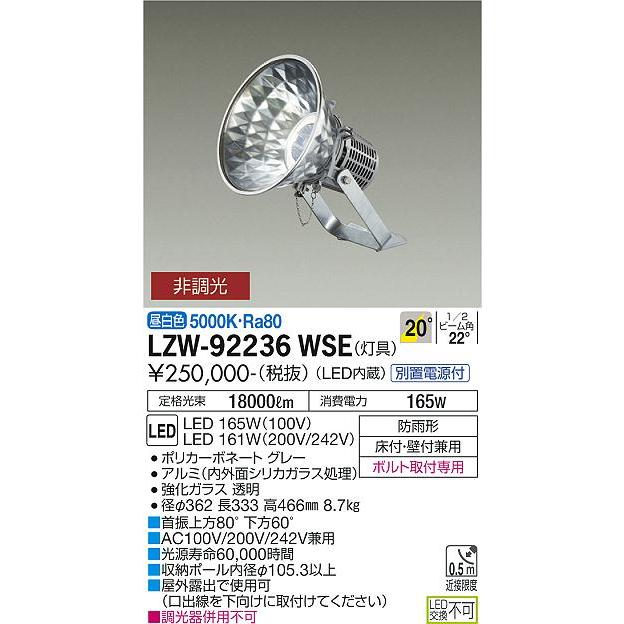 安心のメーカー保証【送料無料】大光電機 LZW-92236WSE 屋外灯