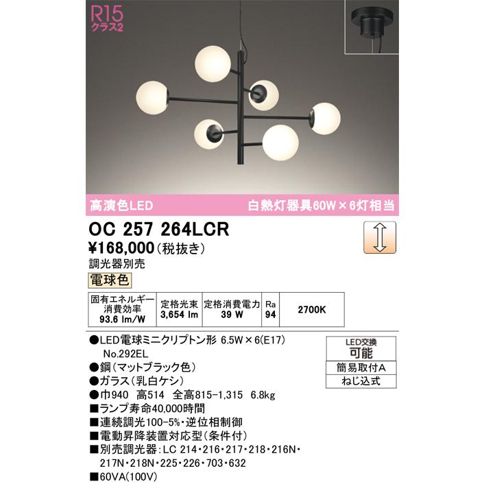 ODELIC（オーデリック） 安心のメーカー保証 OC257264LCR（ランプ別