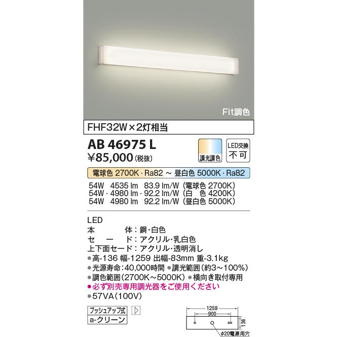 安心のメーカー保証【送料無料】Ｔ区分 コイズミ照明器具 AB46975L ブラケット 一般形 自動点灯無し LED 実績20年の老舗の画像