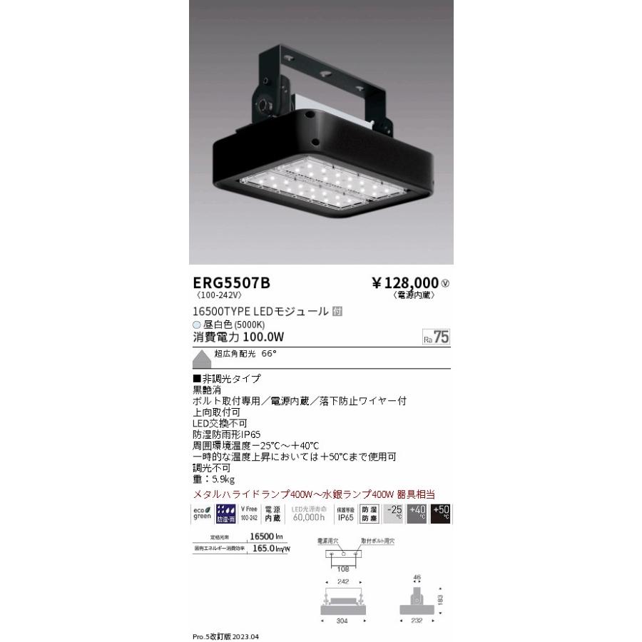 安心のメーカー保証【送料無料】 遠藤照明 ERG5507B ベースライト 高天井用 LED Ｎ区分 実績20年の老舗_1