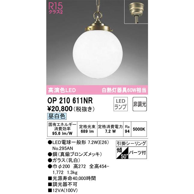 Ｔ区分オーデリック照明器具 OP210611NR （ランプ別梱包）『OP210611 