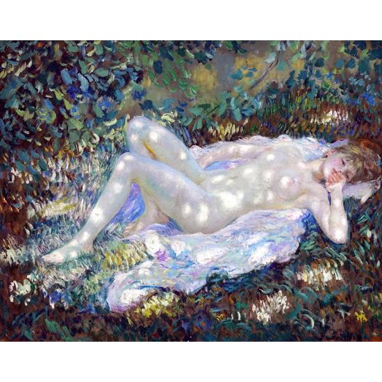 Sunspots フリージキー Frederick Carl Frieseke 手描き油絵複製画　模写　レプリカ