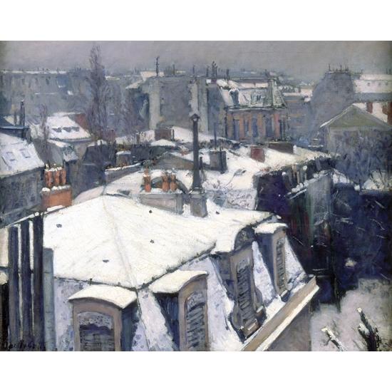 屋根の眺め ギュスターヴ・カイユボット Gustave Caillebotte 手描き油絵複製画　模写　レプリカ