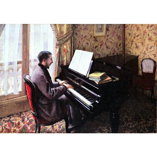 ピアノを弾く若い男 ギュスターヴ・カイユボット Gustave Caillebotte 手描き油絵複製画　模写　レプリカ