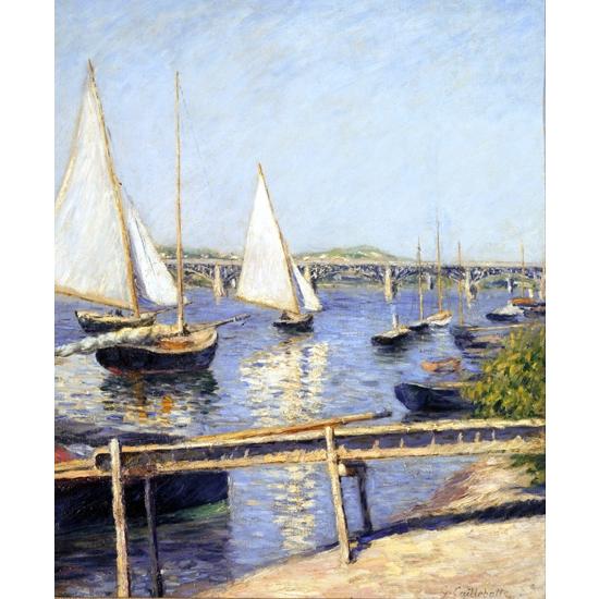 アルジャントゥイユのヨット ギュスターヴ・カイユボット Gustave Caillebotte 手描き油絵複製画　模写　レプリカ
