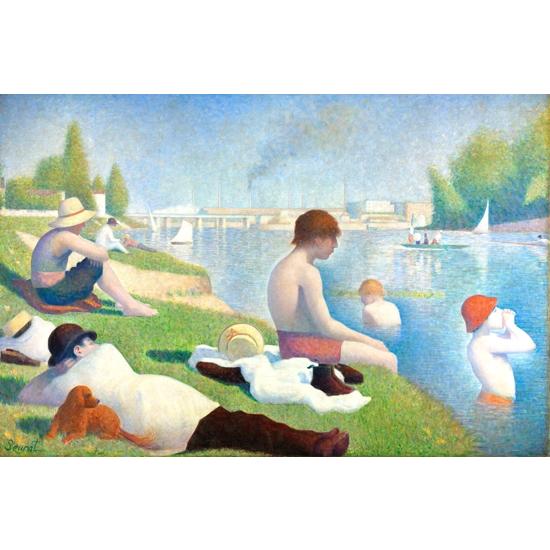 アニエールの水浴 ジョルジュ・スーラ Georges Seurat 手描き油絵複製 