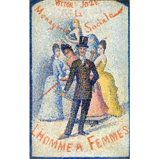 The Ladies' Man (L'homme A? Femmes) ジョルジュ・スーラ　Georges Seurat 手描き油絵複製画　模写　レプリカ