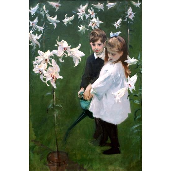 Garden Study of the Vickers Children， 1884 サージェント John Singer Sargent 手描き油絵複製画　模写　レプリカ