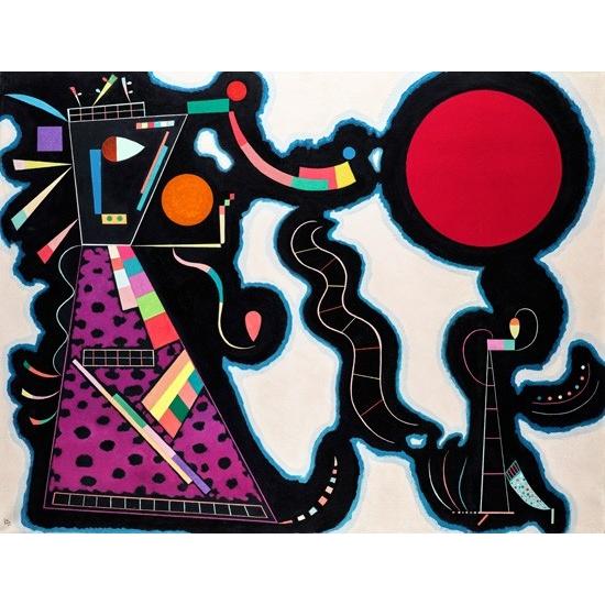 Le Rond Rouge  カンディンスキー Wassily Kandinsky 墨付き油彩書きうつす画 書きうつす 複製品 手書き図画 美術、工芸品-楽器、手芸、コレクション