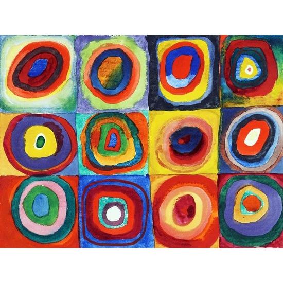 新作商品 Concentric With Squares Study Color Circles 肉筆絵画 手描き油絵複製画 模写 レプリカ Kandinsky カンディンスキー Wassily 洋画 作品のサイズをお選びください 65x49cm Schneider Gala Bayern