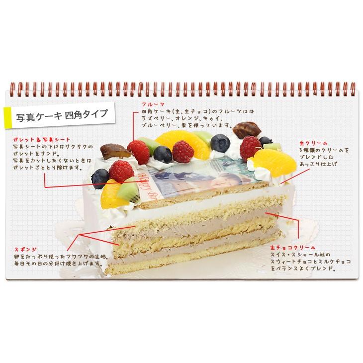 写真ケーキ 四角 8号 生クリーム 冷凍 到着後は冷蔵庫で4 5時間保管解凍 土日祝出荷ok 24 24cm 正規店 あすつく 誕生日ケーキ キャラクターケーキ
