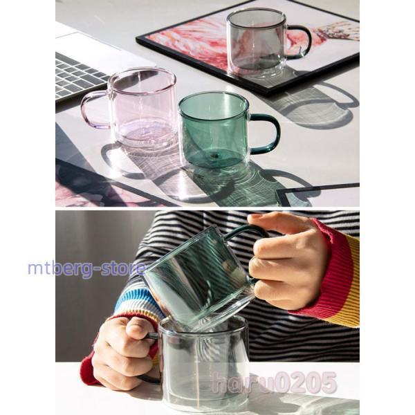 ガラス カップ 二重構造 ステンドグラス 2層ガラス コップ 保冷 耐熱ガラス ダブルウォール コーヒーカップ  カラーグラス コップ お祝い プレゼント｜kostore｜05
