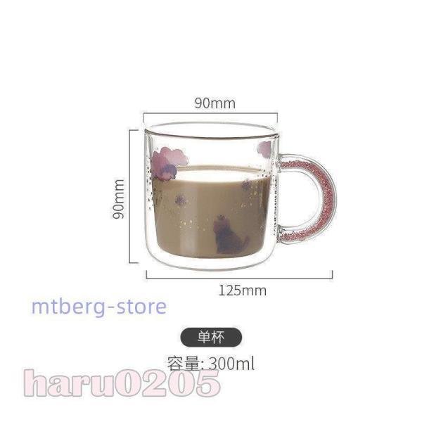 二重構造 ガラス カップ 300ml ダブルウォール コーヒー お茶 耐熱ガラス グラス マグカップ 二重ガラス 可愛い 猫 保冷 熱くない 結婚 新築お祝い プレゼント｜kostore｜11