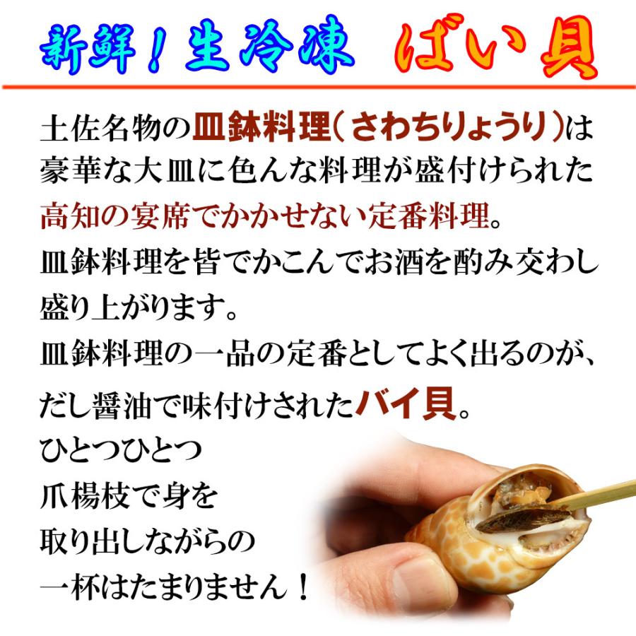 おつまみ 貝 バイ貝 １ｋｇ 生冷凍 大容量 業務用 煮つけ 塩ゆで 皿鉢料理 海鮮 食材 お酒 冬 グルメ お取り寄せ 送料無料｜kosuya｜04