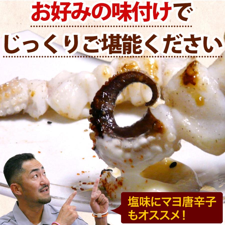 イカゲソ イカ下足 串焼き 唐揚げ 紋甲イカ下足串１本35ｇ（10本入り）350ｇ 冷凍 食品 おかず 酒 おつまみ いか アウトドア キャンプ 食材 海鮮 送料無料｜kosuya｜07