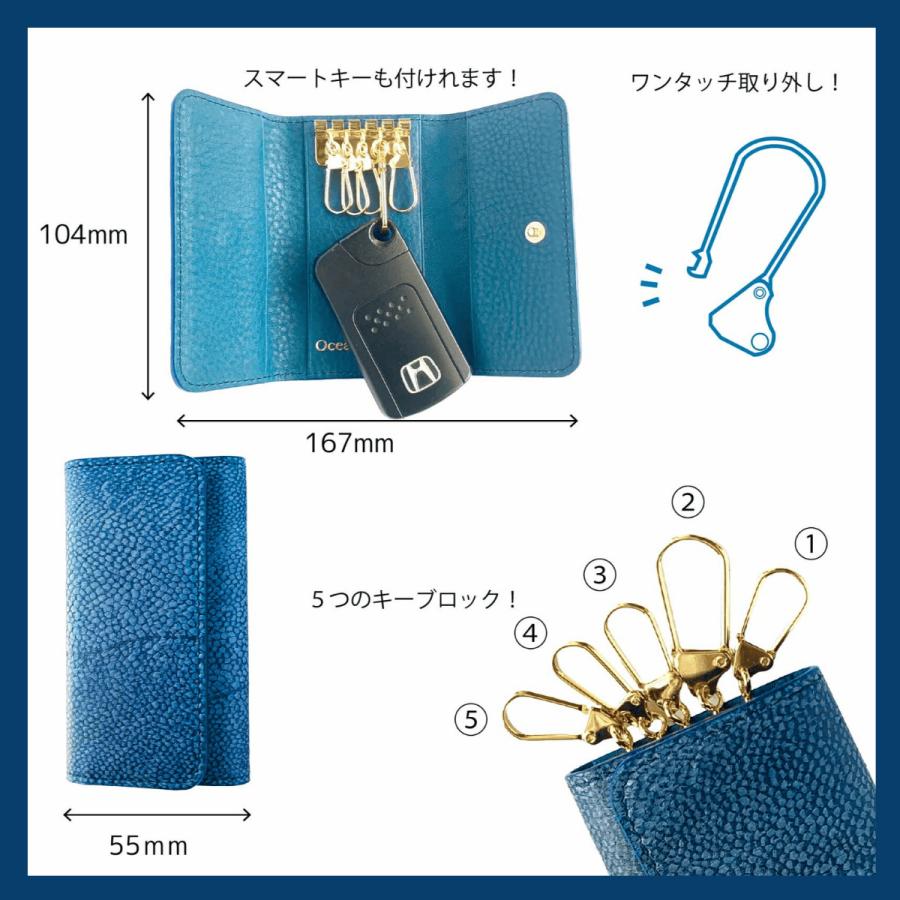 d*n様 RRL 新品 レザー キーフォブ キーケース SEAS ICON KE 魚皮 オーシャンレザー 高知 【キーケース】魚革 鍵 収納 フィッシュ