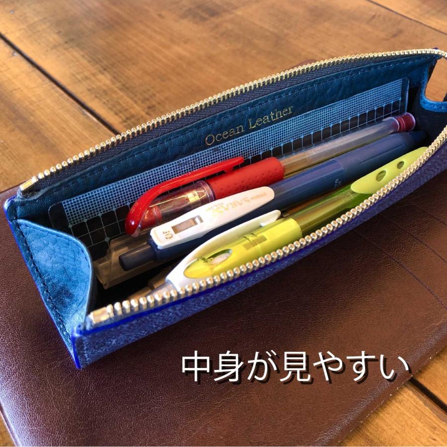 魚皮 オーシャンレザー 高知【ペンケース】筆記用具 筆箱 本革 レザー 革小物 釣り好き メンズ レディース ブランド フィッシュレザー 贈り物 送料無料_5