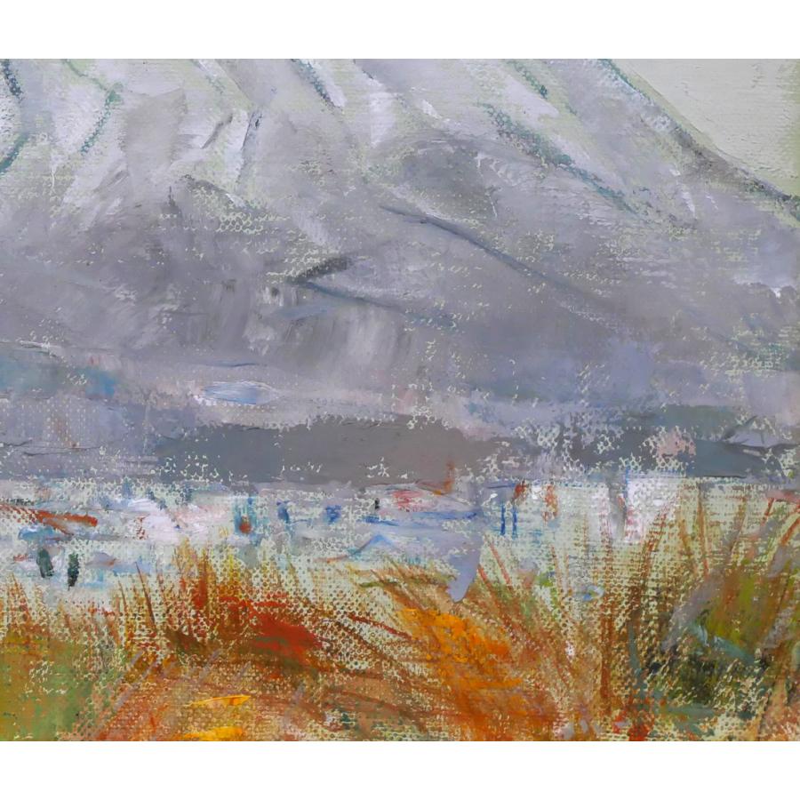 小川原 脩「羊蹄山」油絵・F6号□北海道を代表する人気画家□全