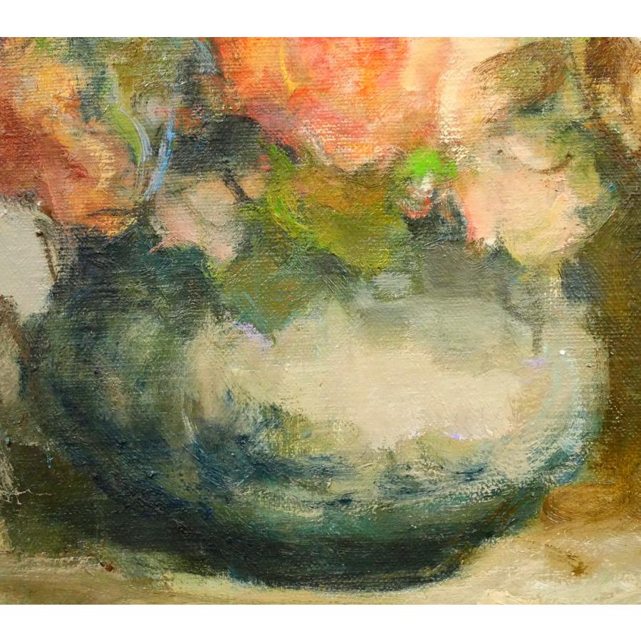 山崎 翠祥「薔薇」油絵・F6号□「一枚の繪」人気画家□薔薇の 山崎 翠祥「薔薇」油絵・F6号□「一枚の繪」人気画家□薔薇の