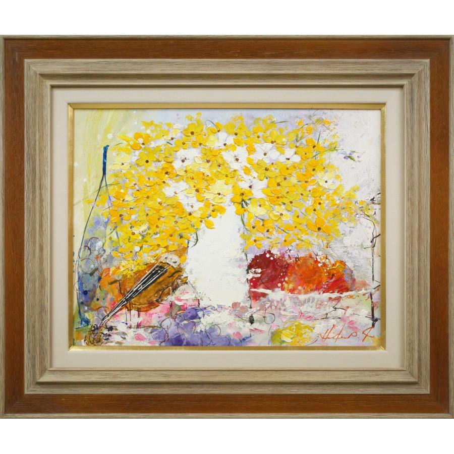 池田 秀郎「静物」油絵・F6号□象元会会員□花やバイオリン等の