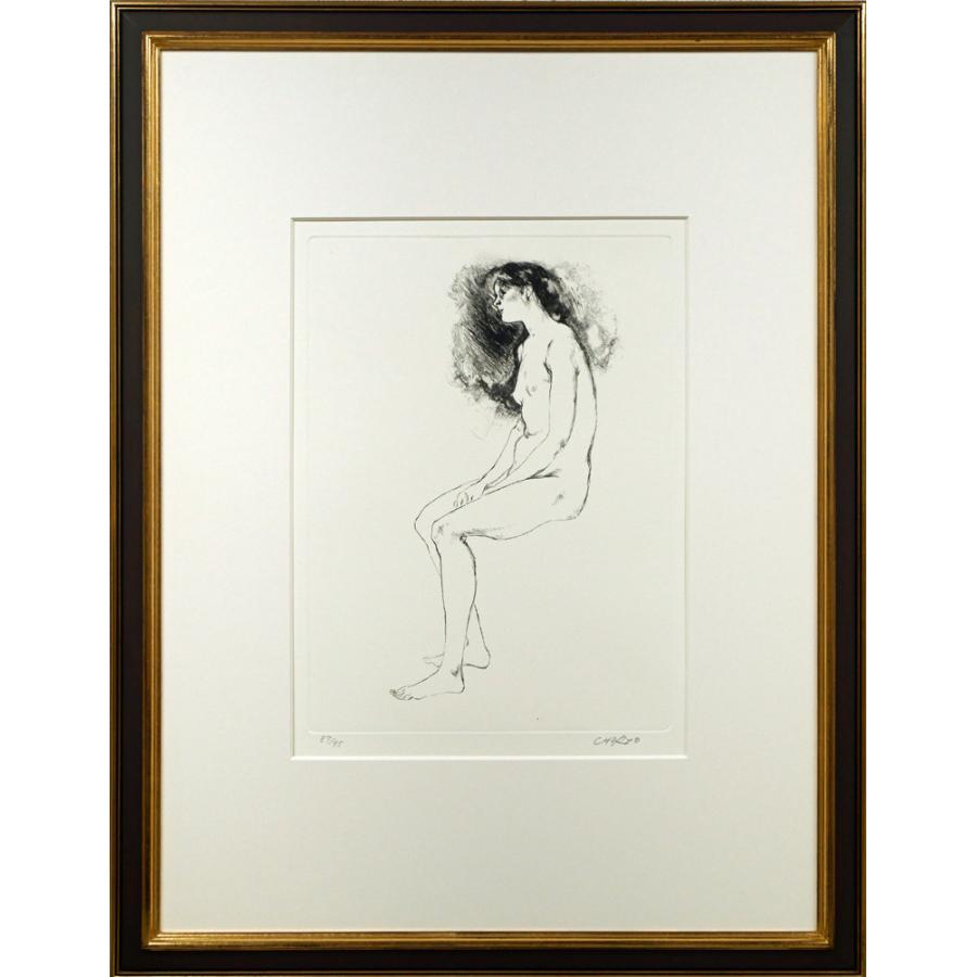 佐藤　忠良「座像（或る日の女IV）」エッチング・限定サイン入り■パリ国立ロダン美術館で日本人初の個展開催【小竹美術】真作保証 | 