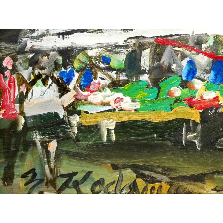 児玉 幸雄「アリーグルの朝市（パリ）」油絵・F4号□日動画廊取扱画家