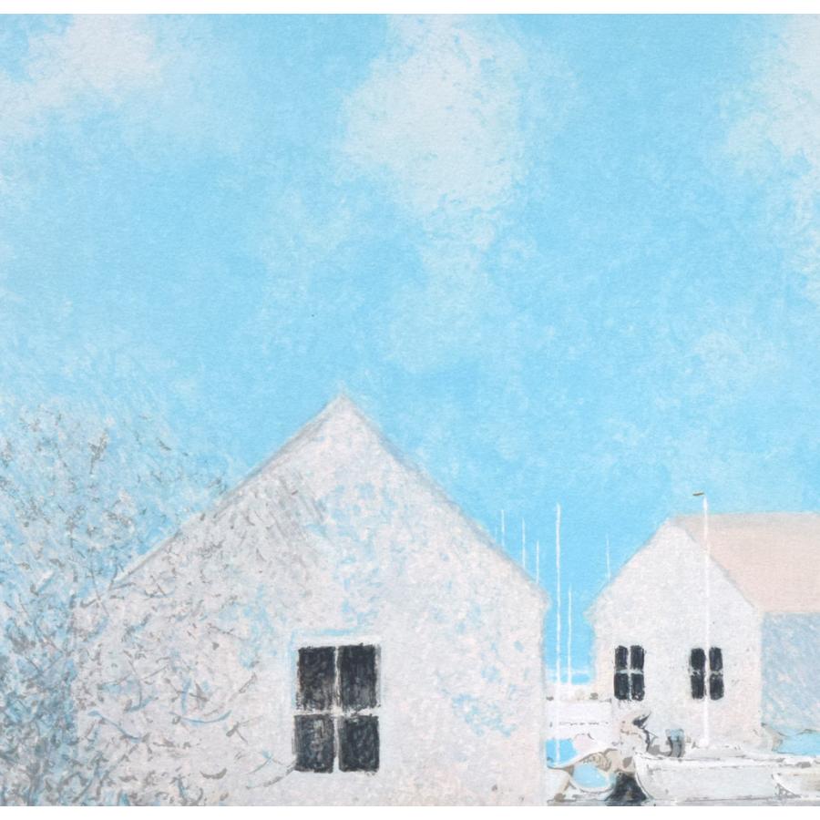 アンドレ ブーリエ Andre BOURRIE「湖上の家」リトグラフ10号