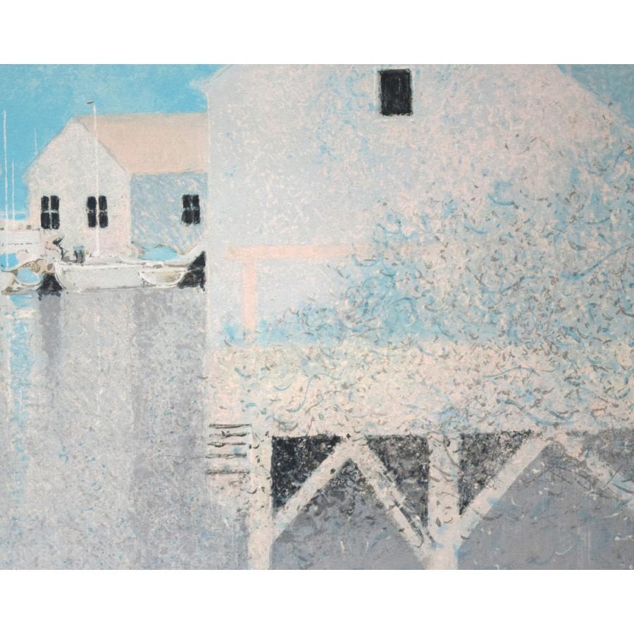 アンドレ ブーリエ Andre BOURRIE「湖上の家」リトグラフ10号