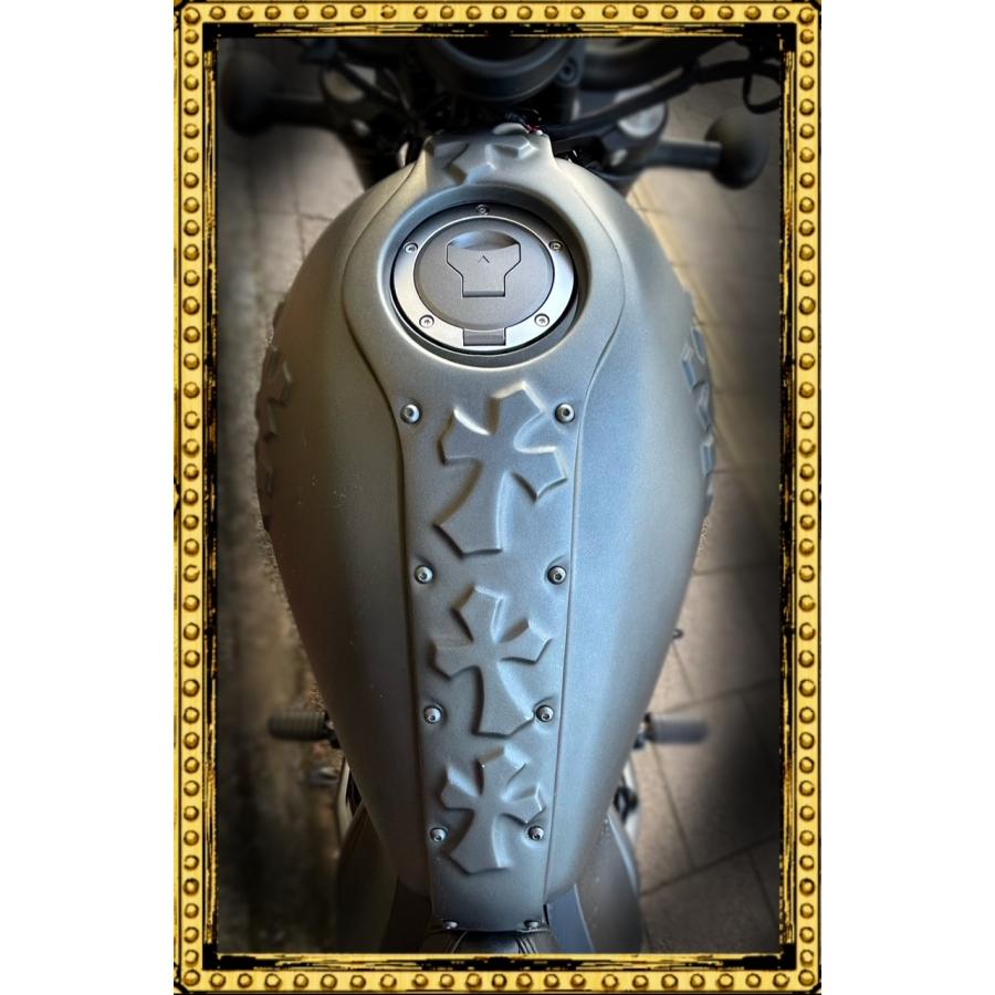 REBEL 250 CROMEタンクカバー レブルカスタム 黒ゲル未塗装 : バイク