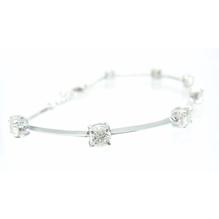 一粒一粒が大きい上質天然ダイヤモンド7石合計2ct 18金ホワイト ライン  