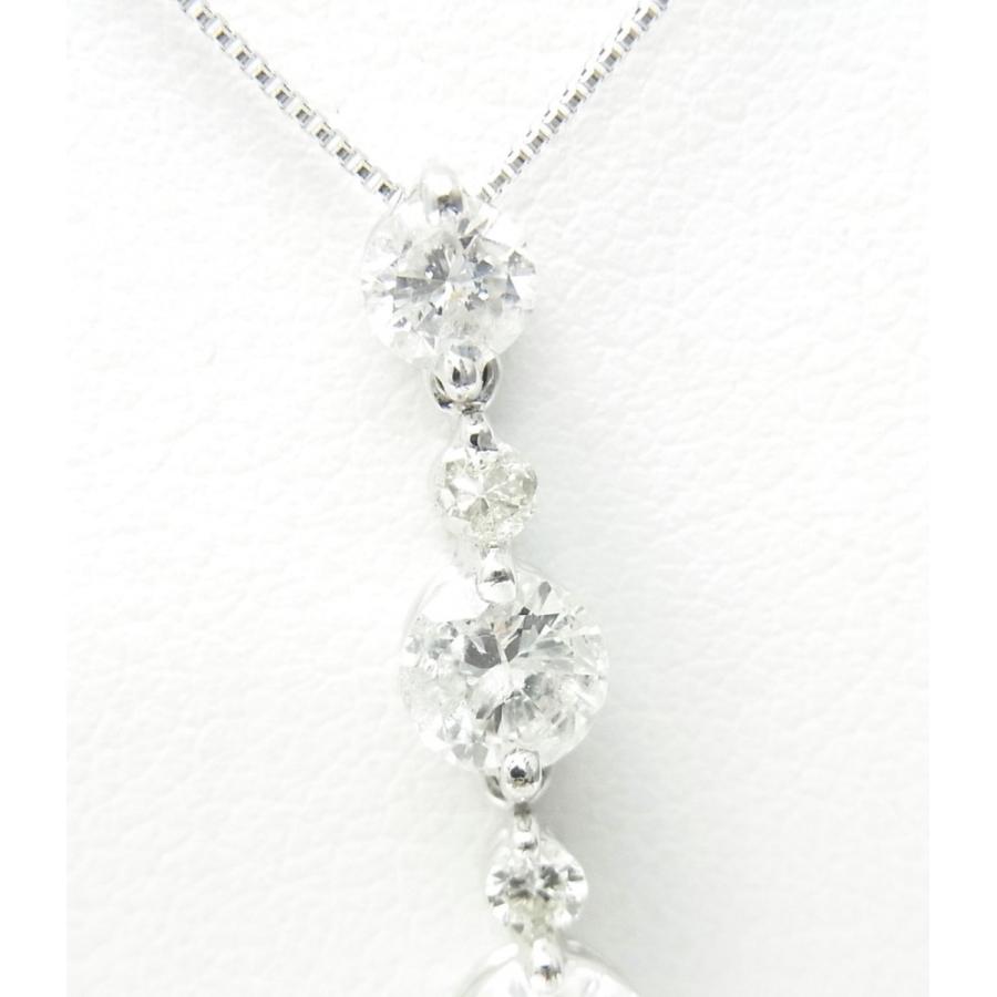 縦5石並んだ合計1.19ct/上質天然ダイヤモンド プラチナ製 ペンダント 