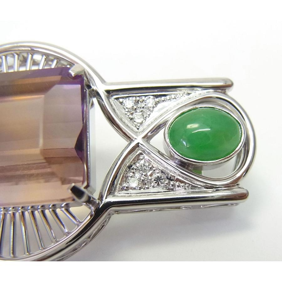 京都の熟練職人手作り 天然アメトリン 天然翡翠 天然ダイヤモンド