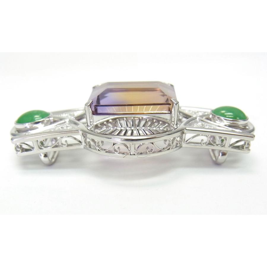 京都の熟練職人手作り 天然アメトリン 天然翡翠 天然ダイヤモンド